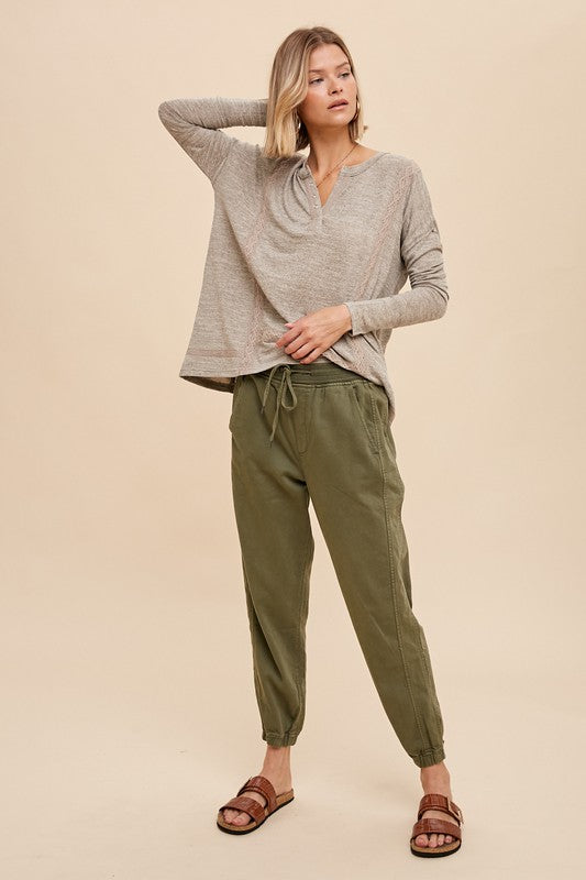 Hacey Lace Henley - Straight & Arrow Boutique
