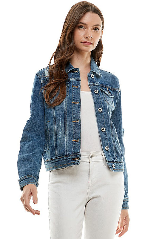 Kai Stretch Denim Jacket - Straight & Arrow Boutique