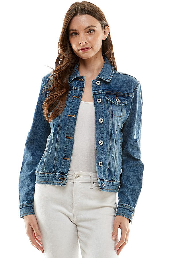 Kai Stretch Denim Jacket - Straight & Arrow Boutique