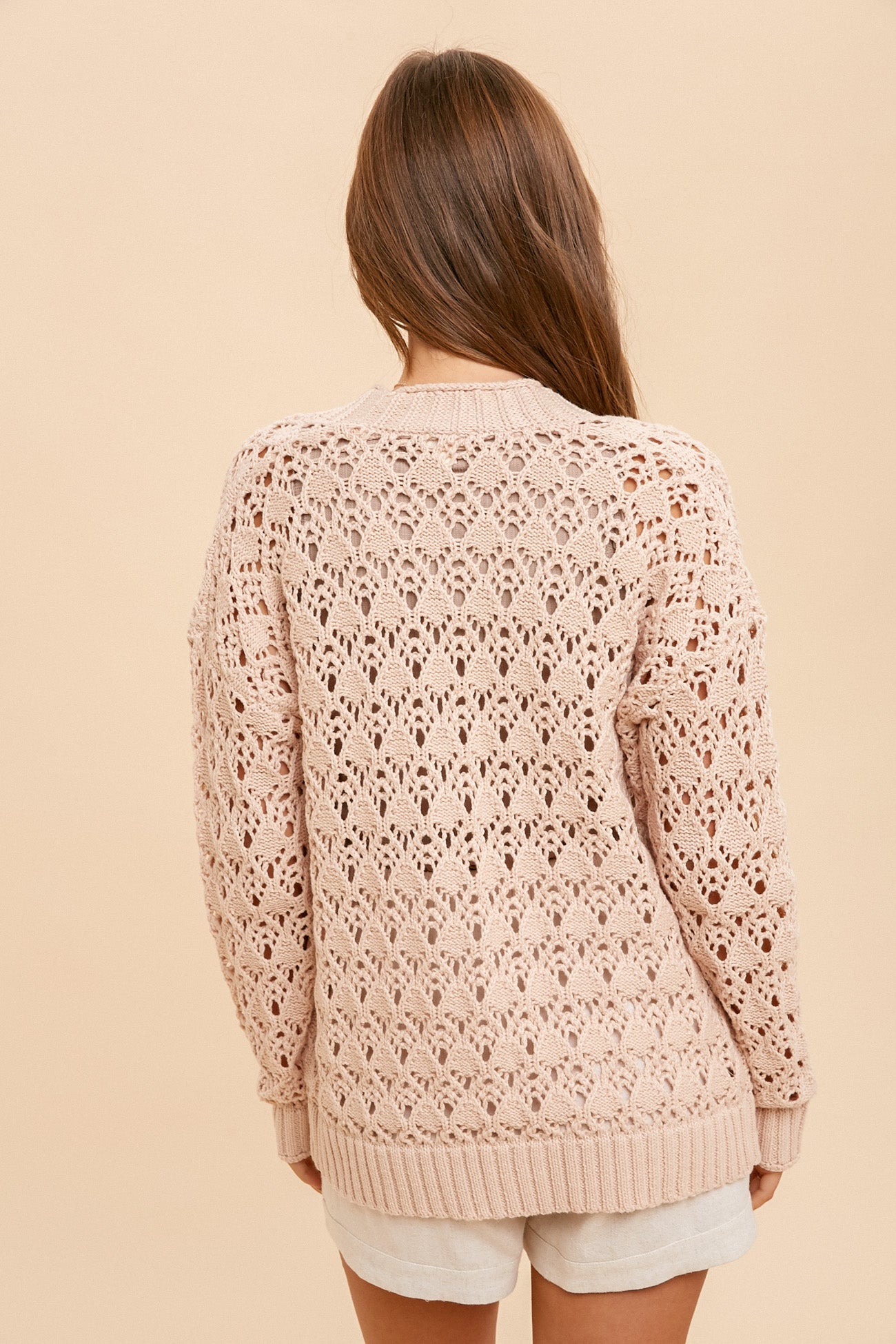 Avril Open Knit Cardi - Straight & Arrow Boutique