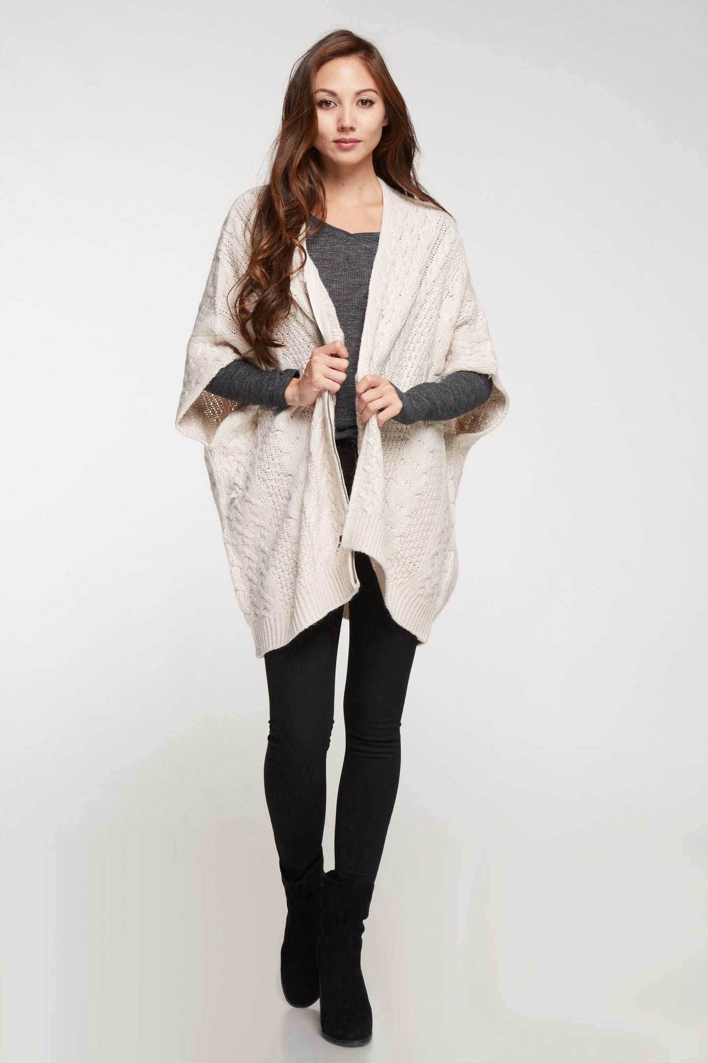 The Grace Cable Knit Poncho