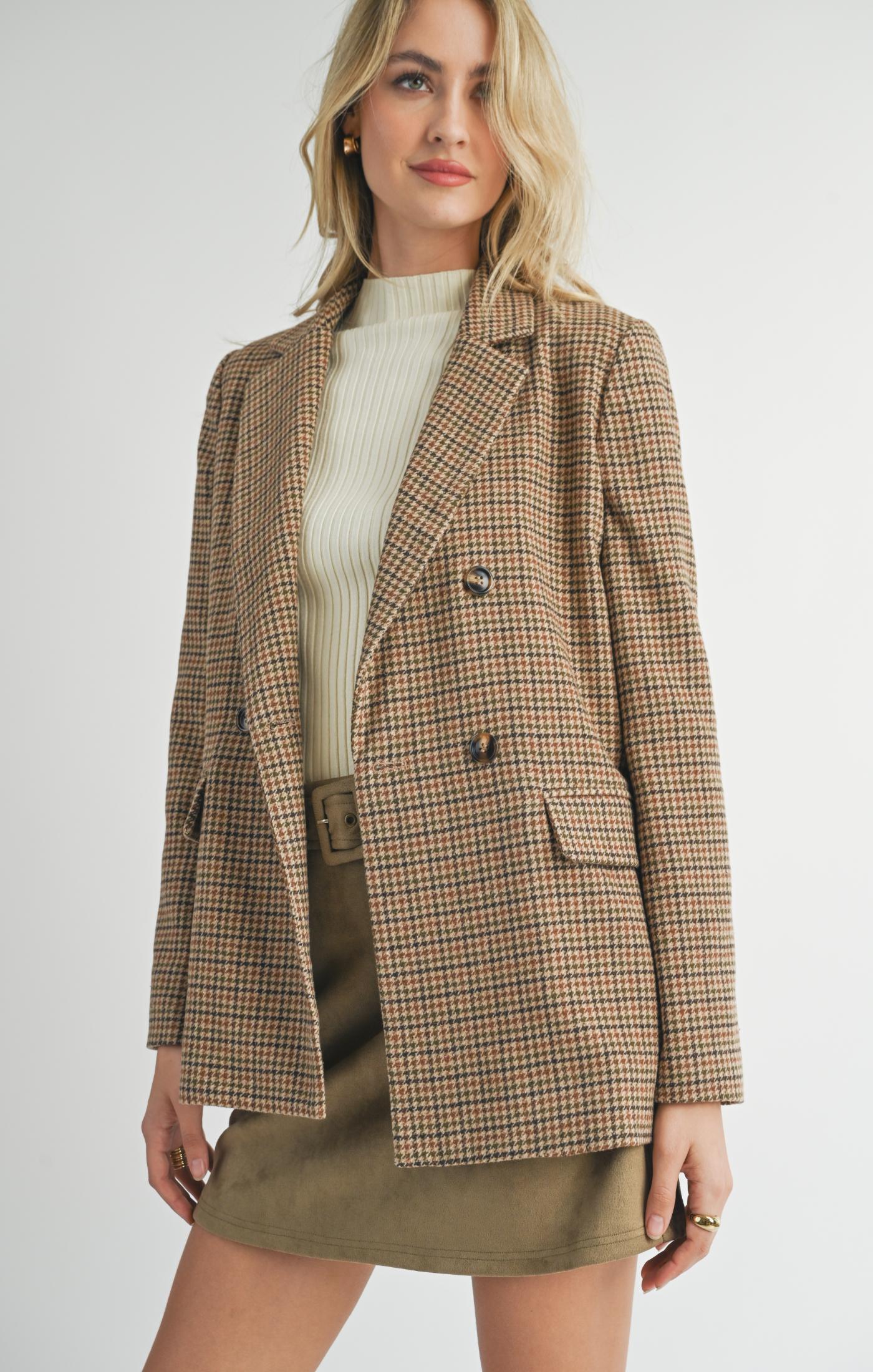 Nicola Houndstooth Blazer - Straight & Arrow Boutique