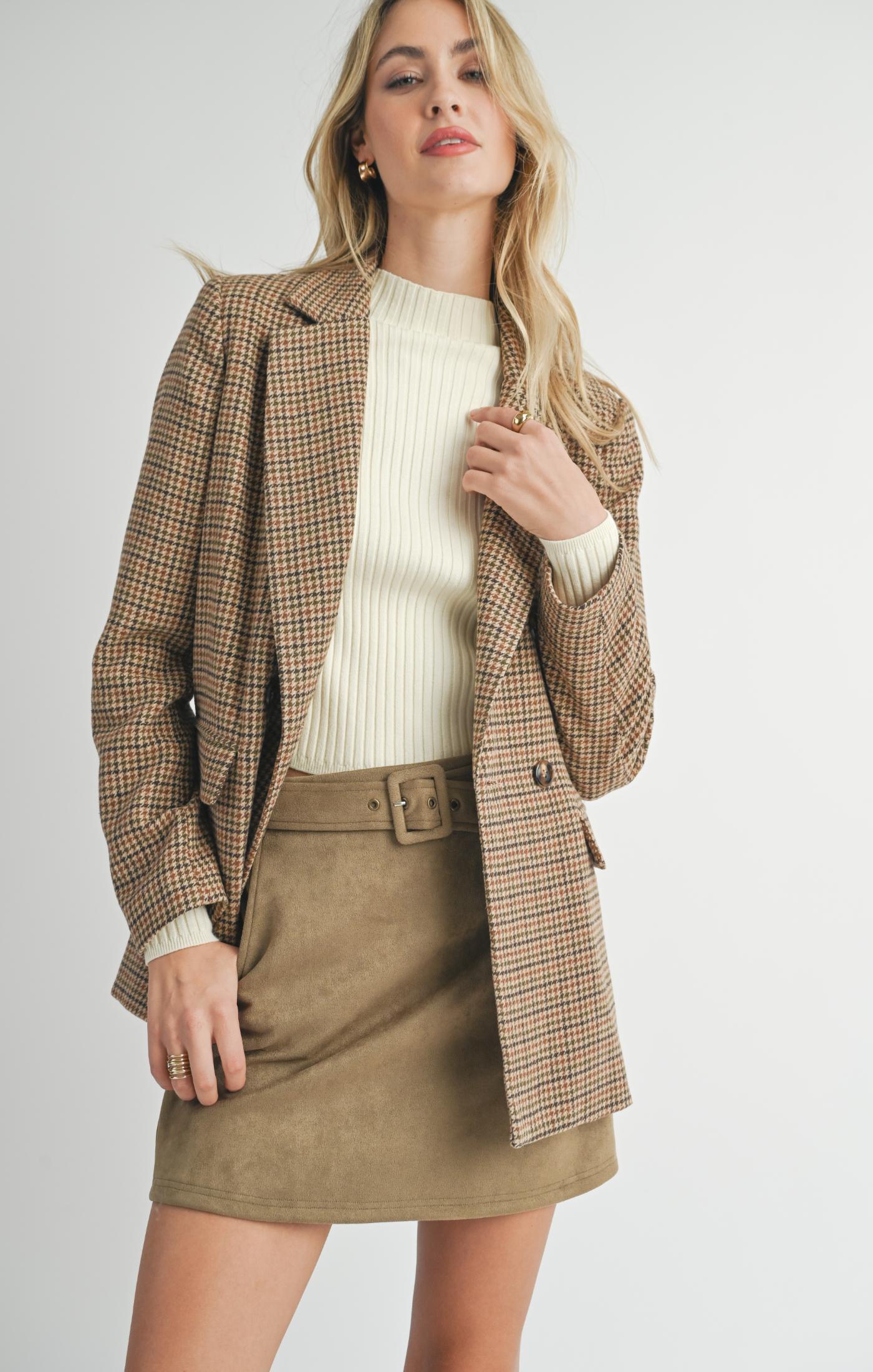 Nicola Houndstooth Blazer - Straight & Arrow Boutique