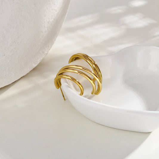 AILSA Triple Stacked Gold Hoop Earrings