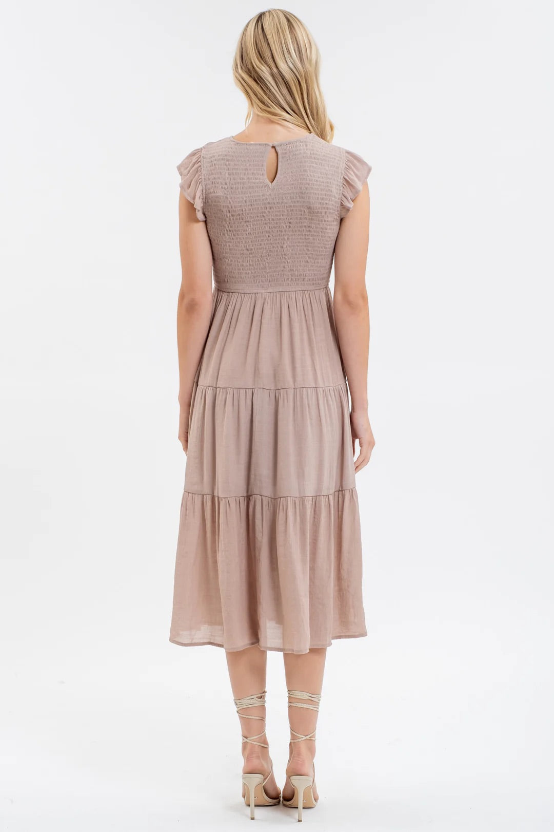 Paytin Smocked Tiered Midi Dress - Straight & Arrow Boutique