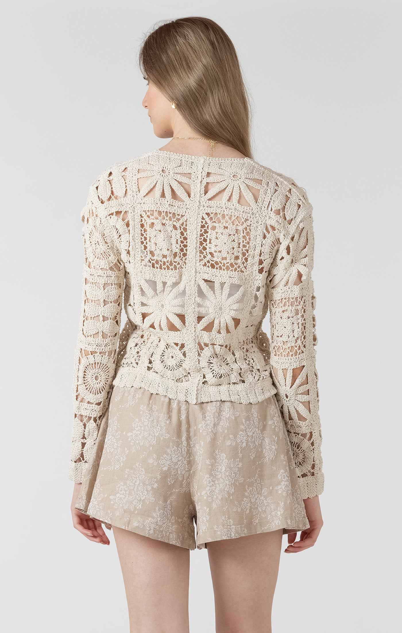 Charlotte Embroidered Crochet Cardi