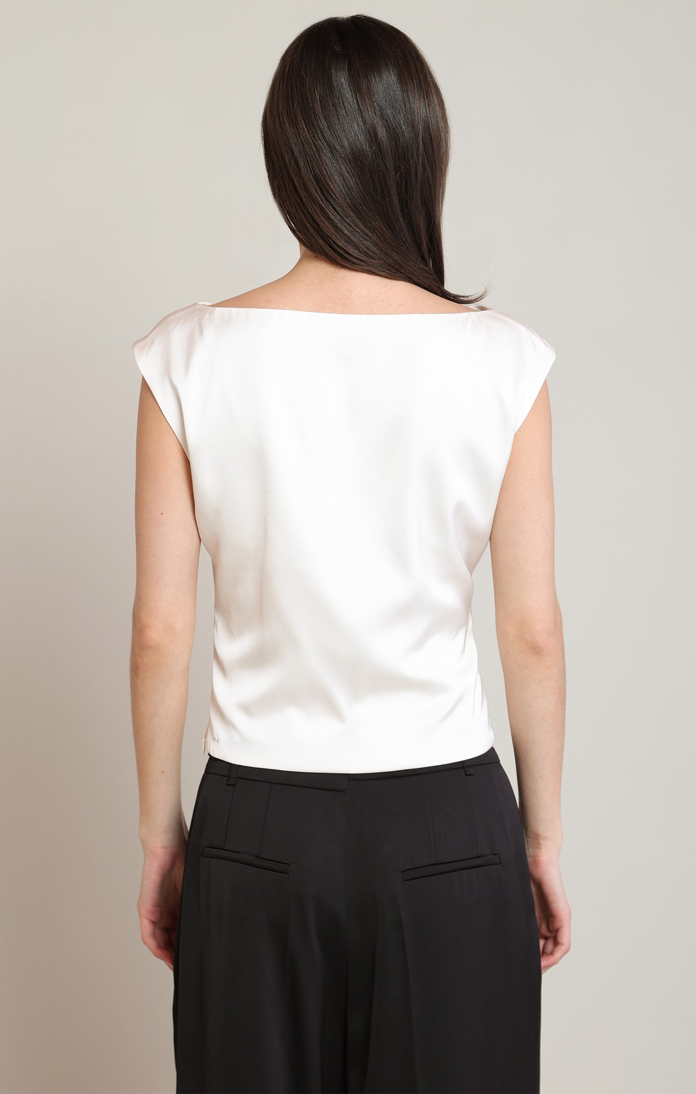 DRAPED SATIN TOP