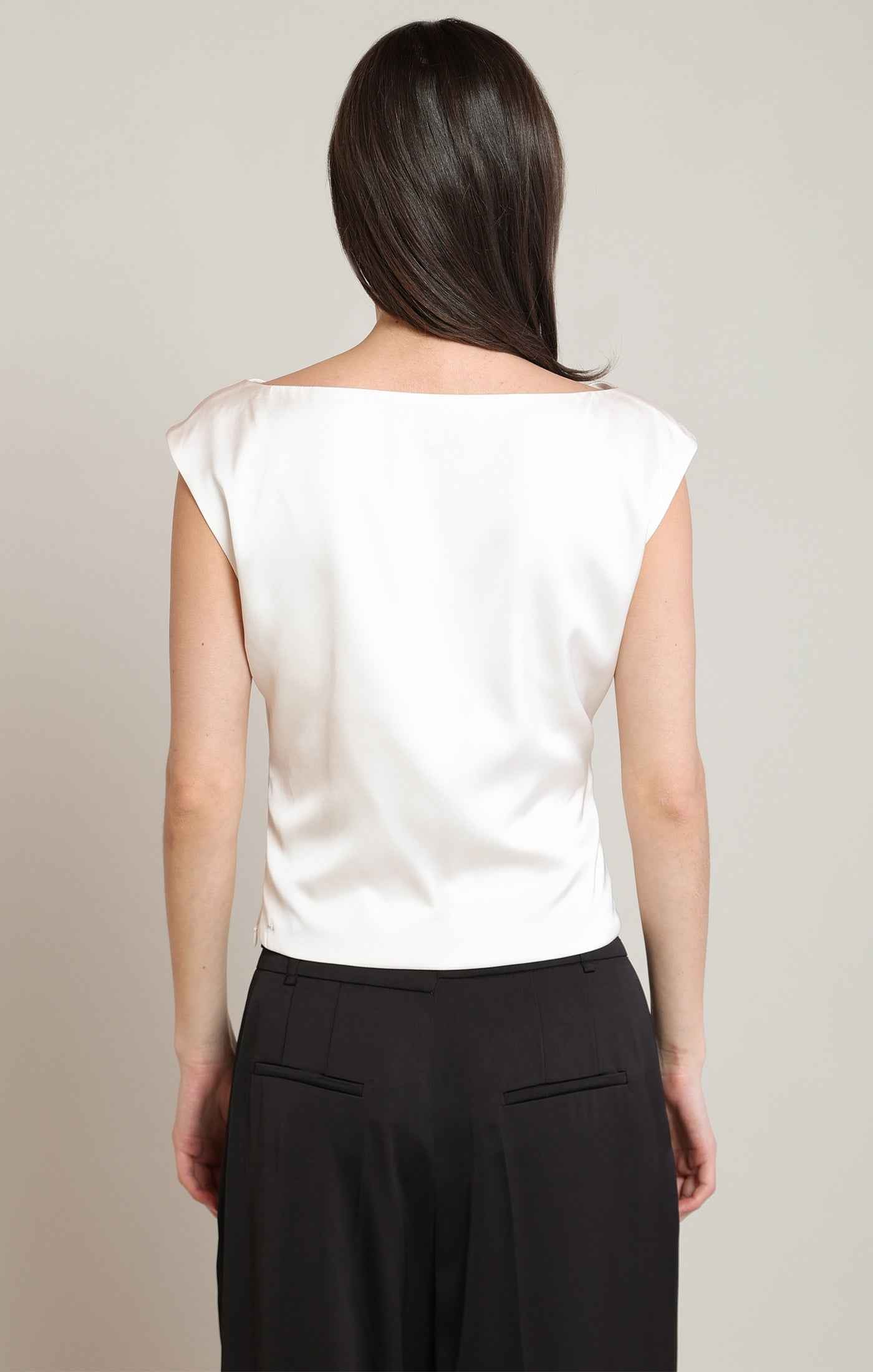 DRAPED SATIN TOP