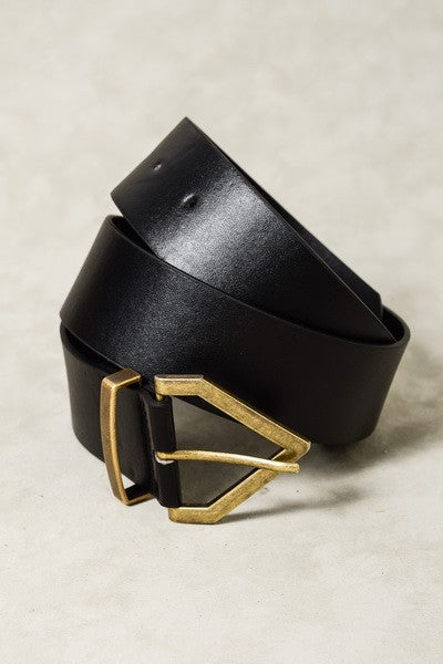 Diamond Pointed Buckle Belt Black