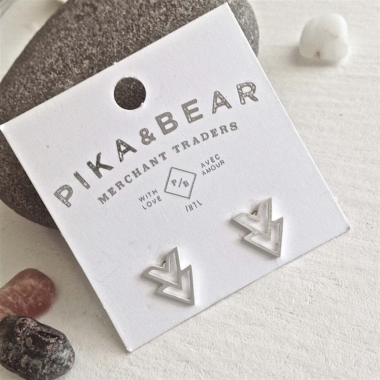 Ike Double V Chevron Earrings