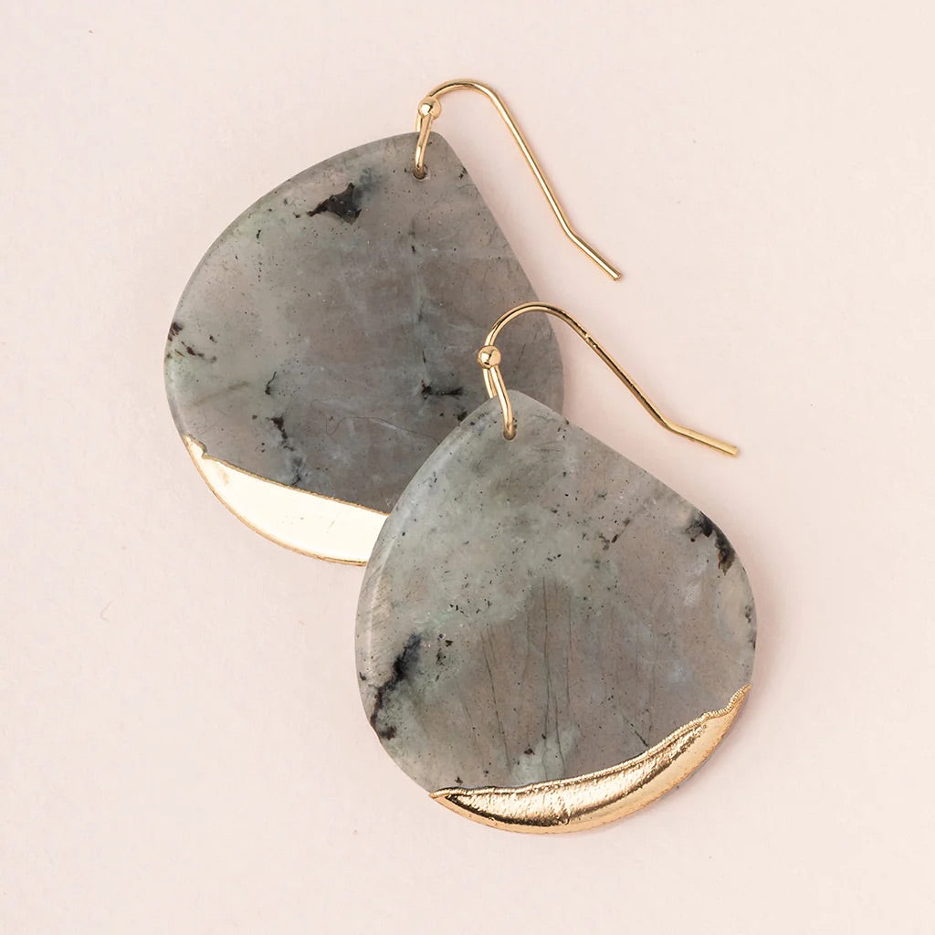 Stone Dipped Teardrop Earring - Straight & Arrow Boutique