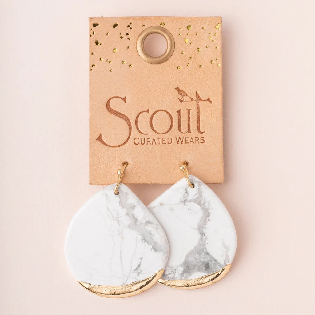Stone Dipped Teardrop Earring - Straight & Arrow Boutique