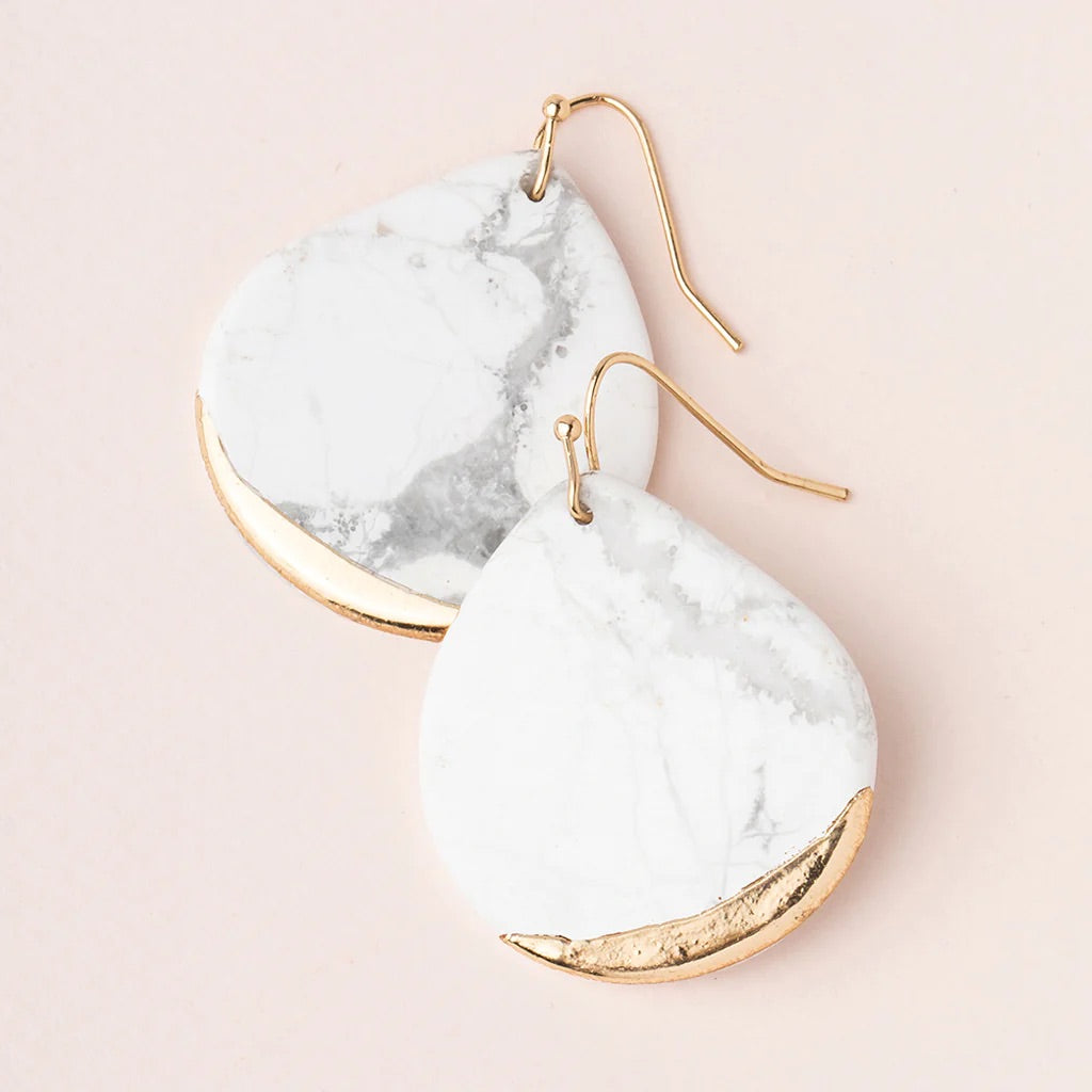 Stone Dipped Teardrop Earring - Straight & Arrow Boutique