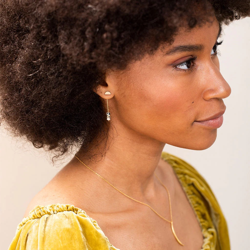 Stone Meteor Thread/Jacket Earring - Straight & Arrow Boutique