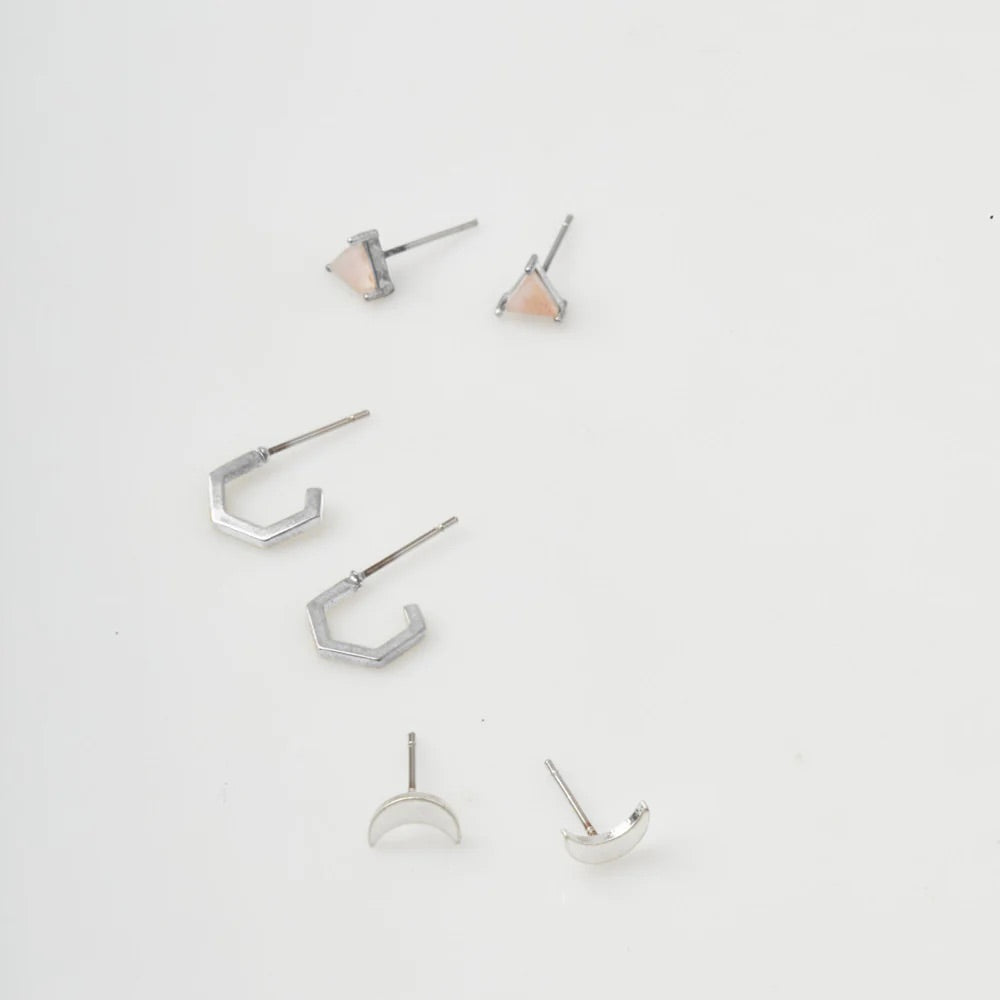 Ella Stud Trio - Silver - Straight & Arrow Boutique