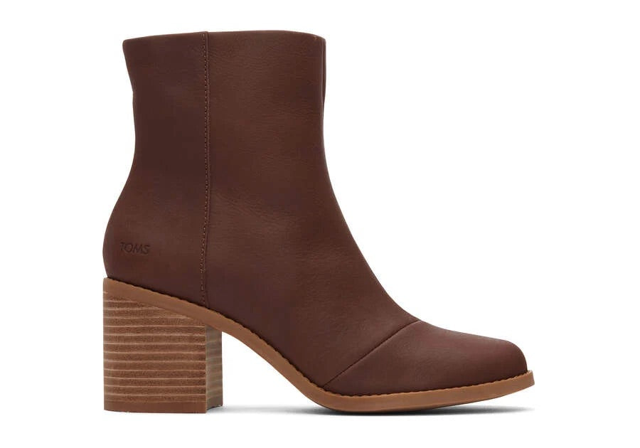 Evelyn Chestnut Leather Heeled Boot - Straight & Arrow Boutique