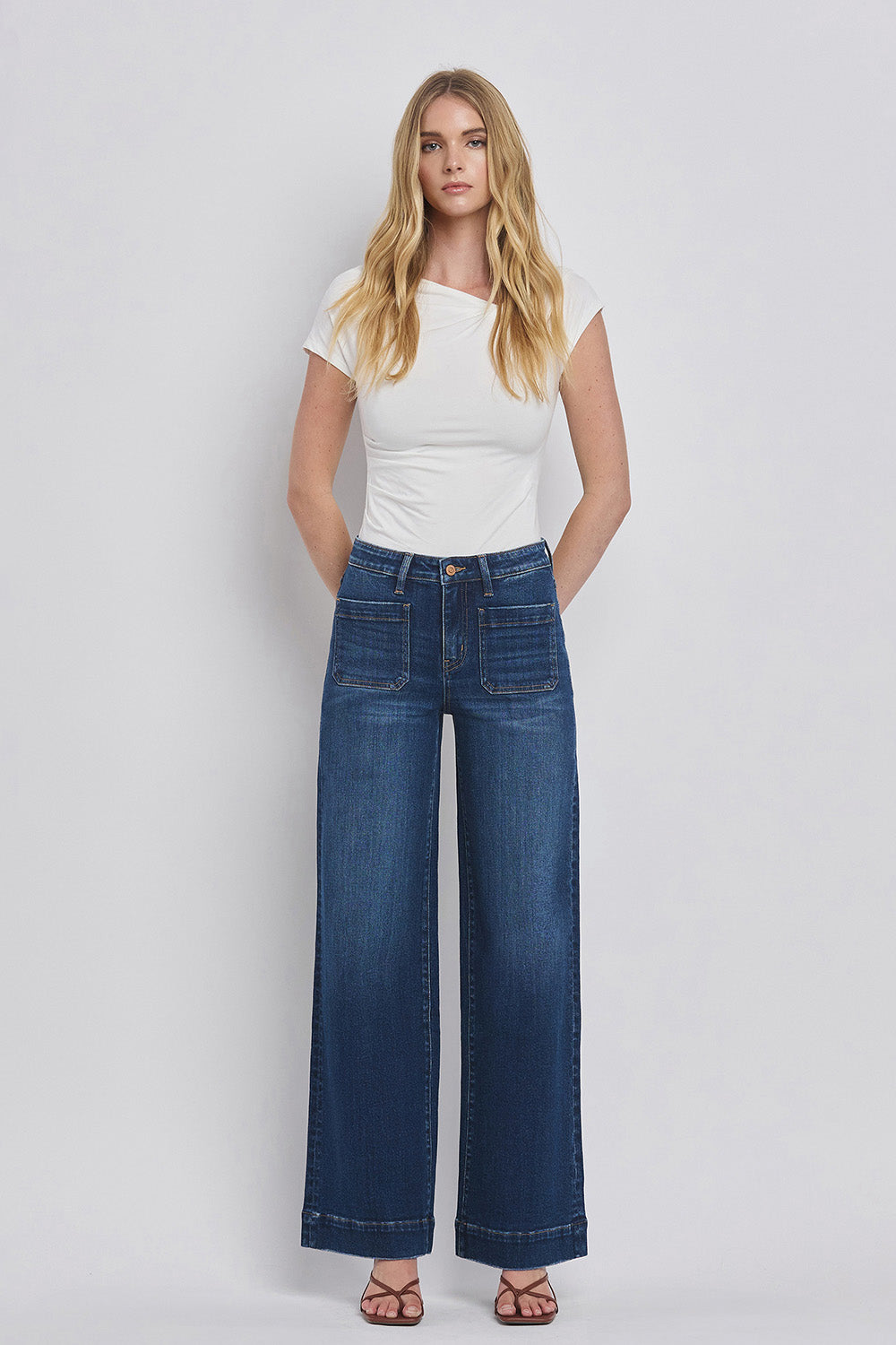 Jayce Wide Leg Trouser Jeans - Straight & Arrow Boutique