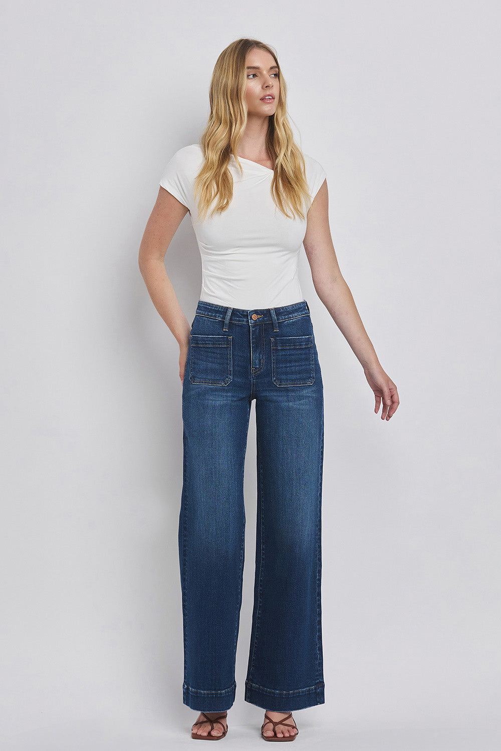 Jayce Wide Leg Trouser Jeans - Straight & Arrow Boutique