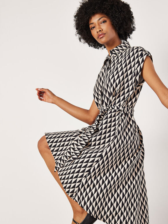 Geo Utility Print Dress - Straight & Arrow Boutique