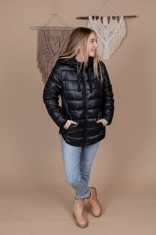 Hooded Puffer Jacket - Straight & Arrow Boutique