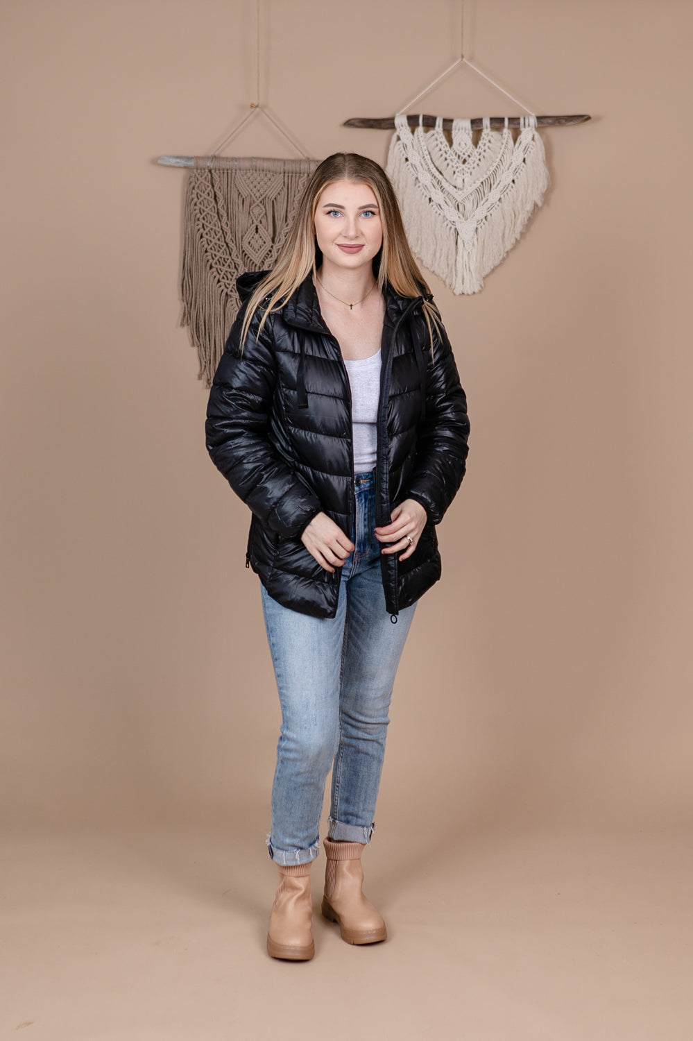 Hooded Puffer Jacket - Straight & Arrow Boutique