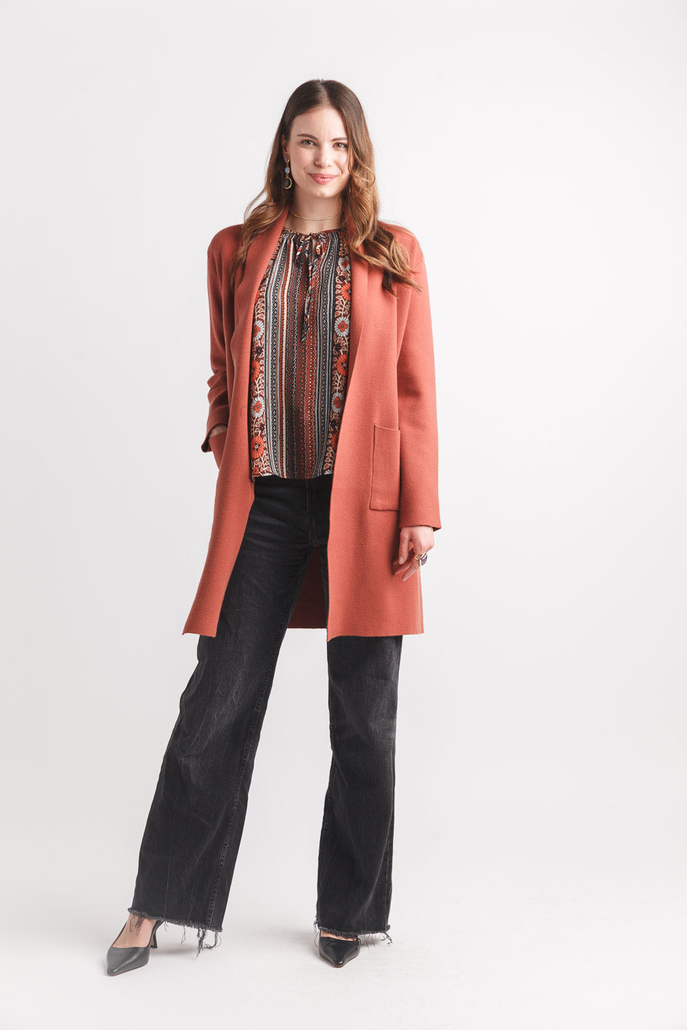 Sybil Lapel Coatigan - Straight & Arrow Boutique