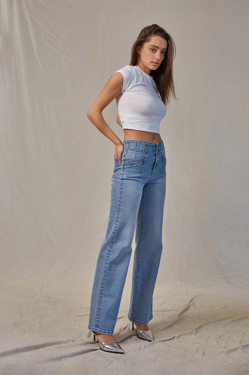 Sybil Wide Leg Denim - Straight & Arrow Boutique