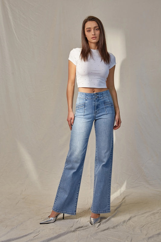 Sybil Wide Leg Denim - Straight & Arrow Boutique