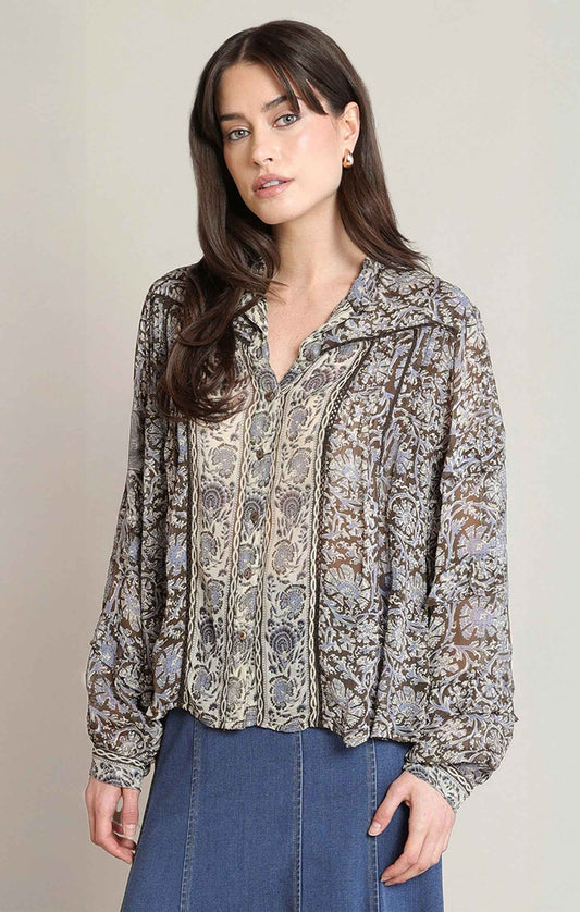 ORCHID PRINT BLOUSE