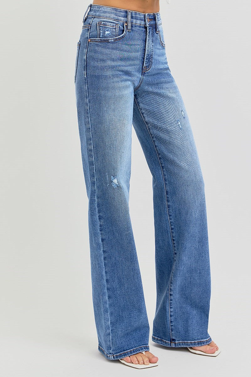 Macy Wide Leg Medium Wash Jean - Straight & Arrow Boutique
