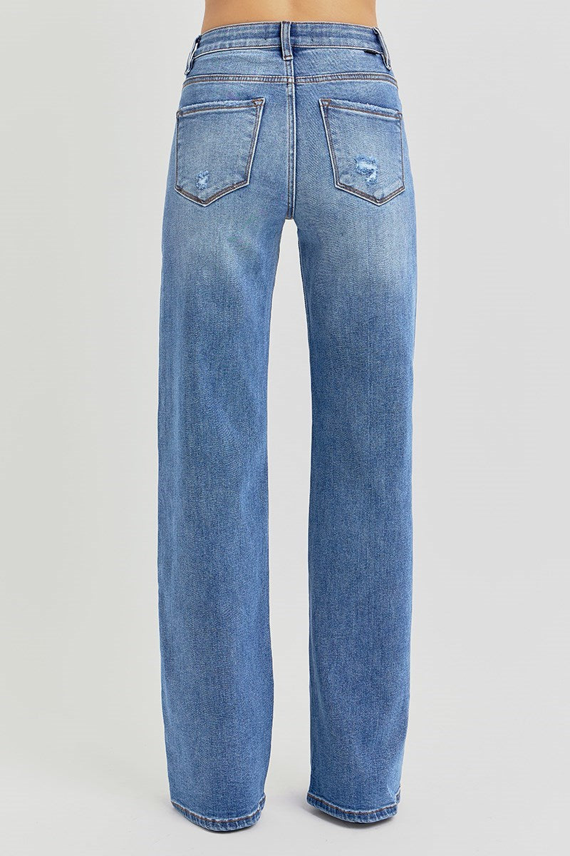 Macy Wide Leg Medium Wash Jean - Straight & Arrow Boutique
