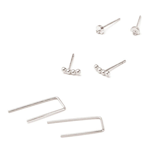 Refined Stud Trio - Straight & Arrow Boutique