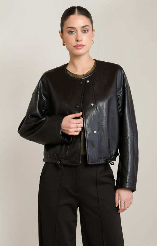 Remi Faux Leather Bomber