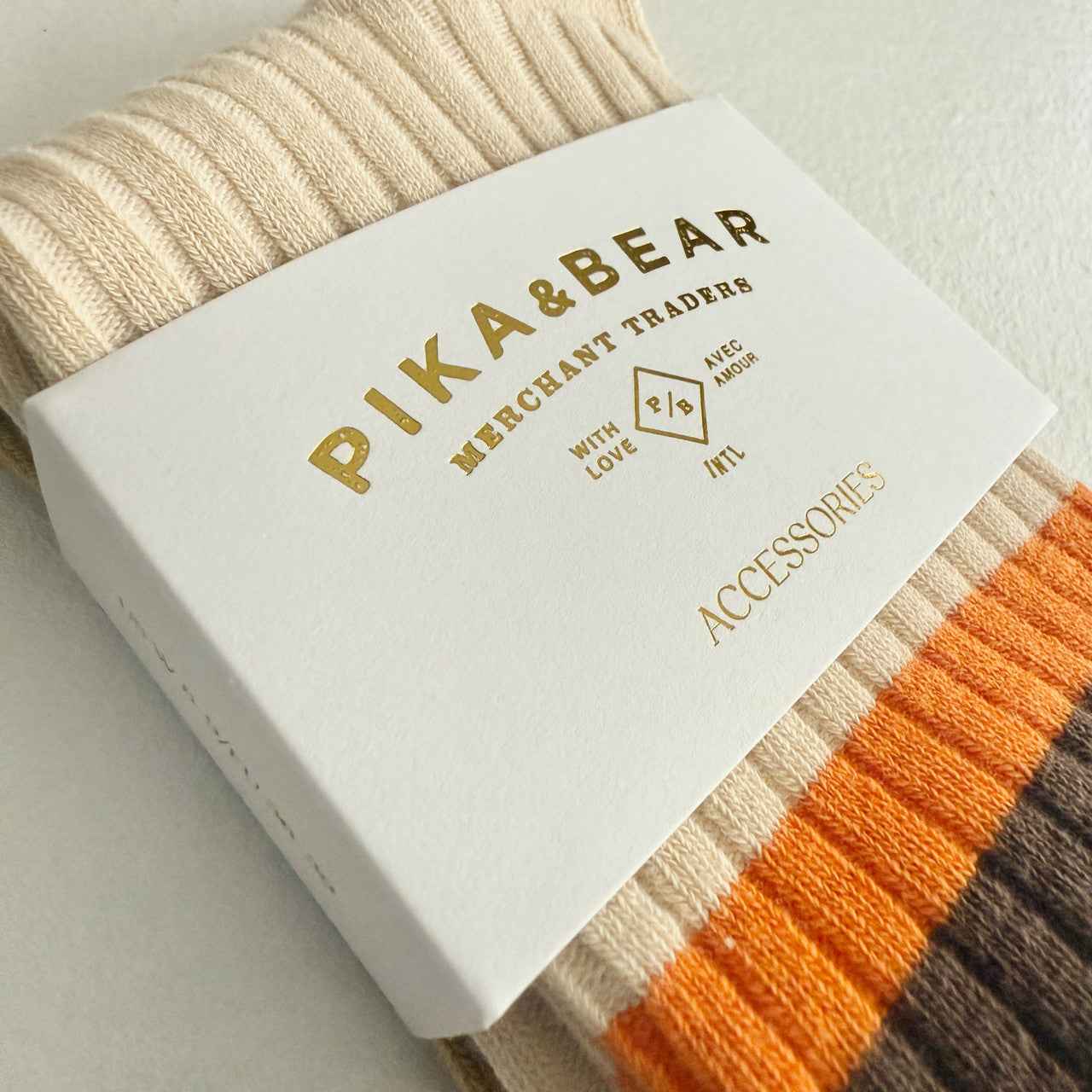 Barnet Ribbed Crew Socks with Stripe Detail (2 pack)