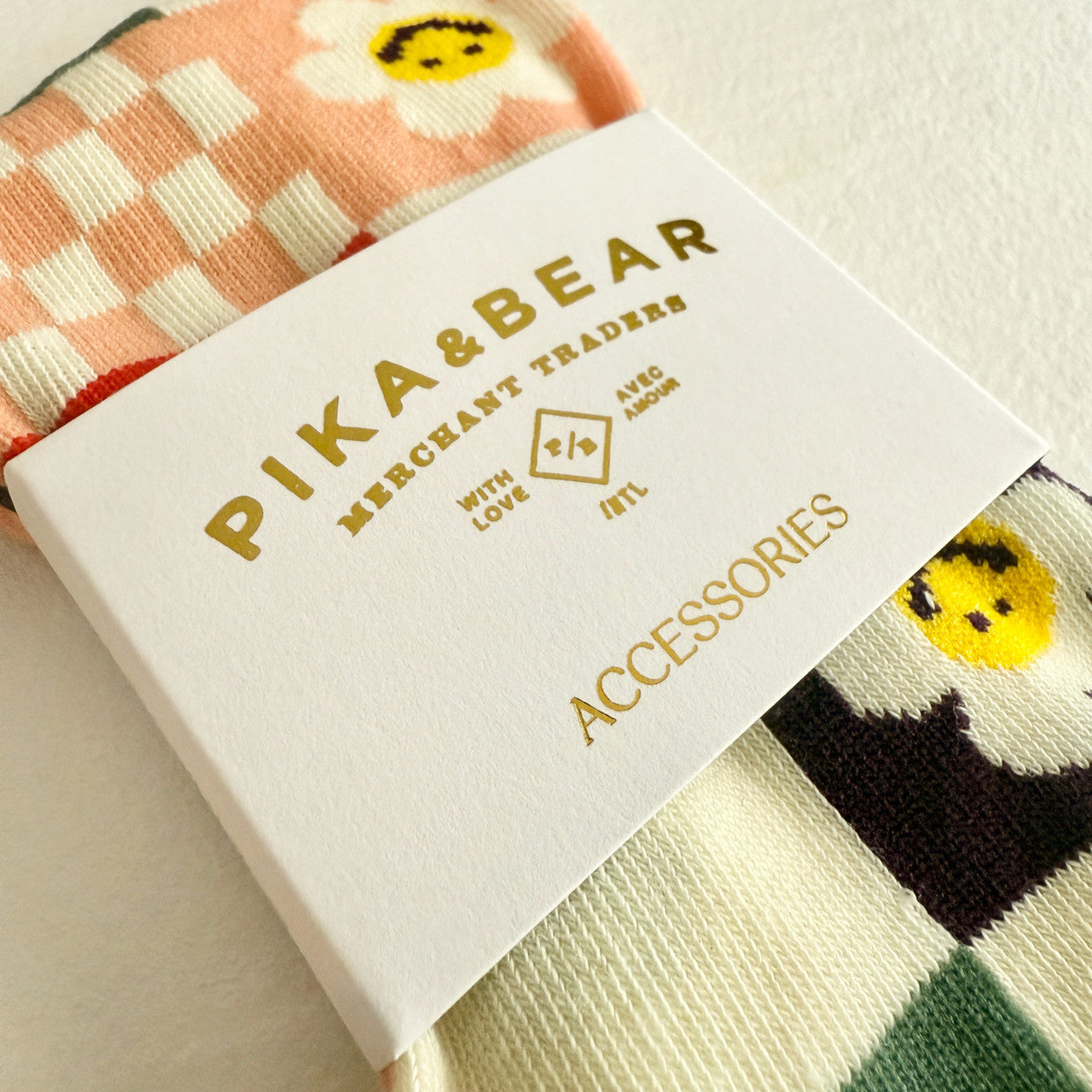 Don't Worry, Be Happy Pattern Crew Sock