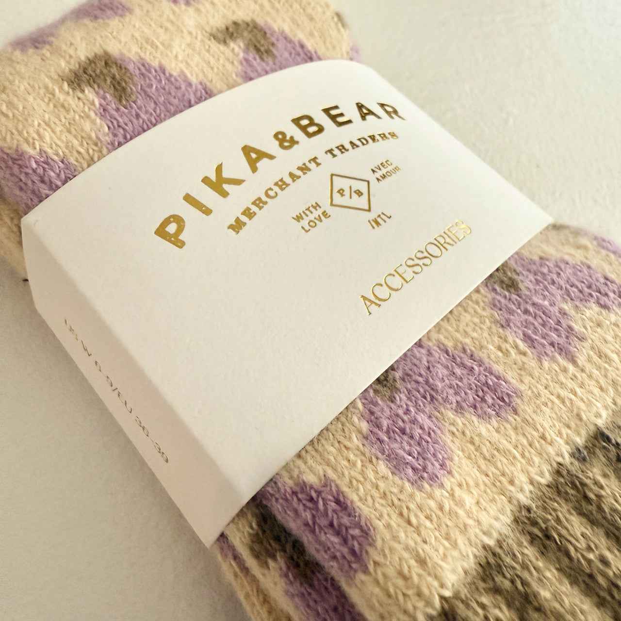 Kalila Double Heart Pattern Crew Sock