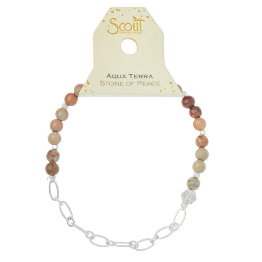 Mini Stone w/Chain Stacking Bracelet - Straight & Arrow Boutique