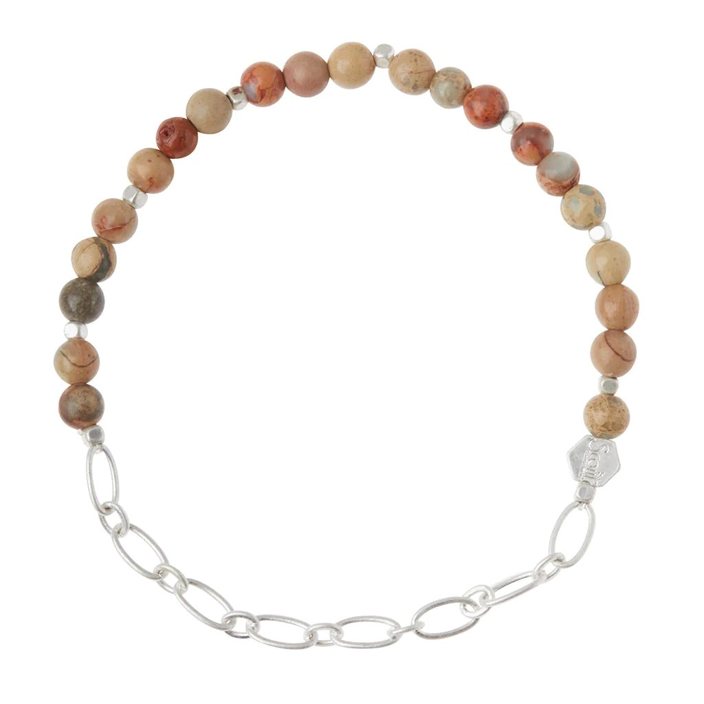 Mini Stone w/Chain Stacking Bracelet - Straight & Arrow Boutique