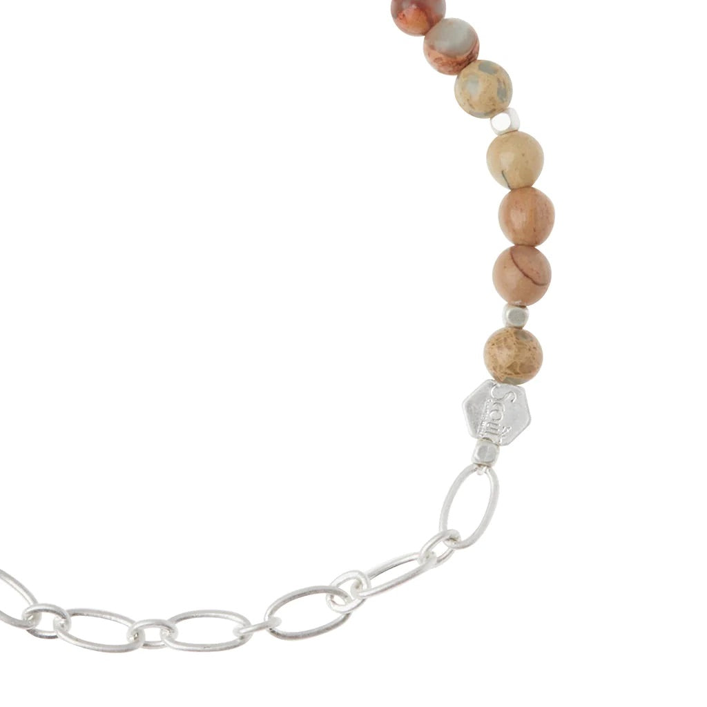 Mini Stone w/Chain Stacking Bracelet - Straight & Arrow Boutique