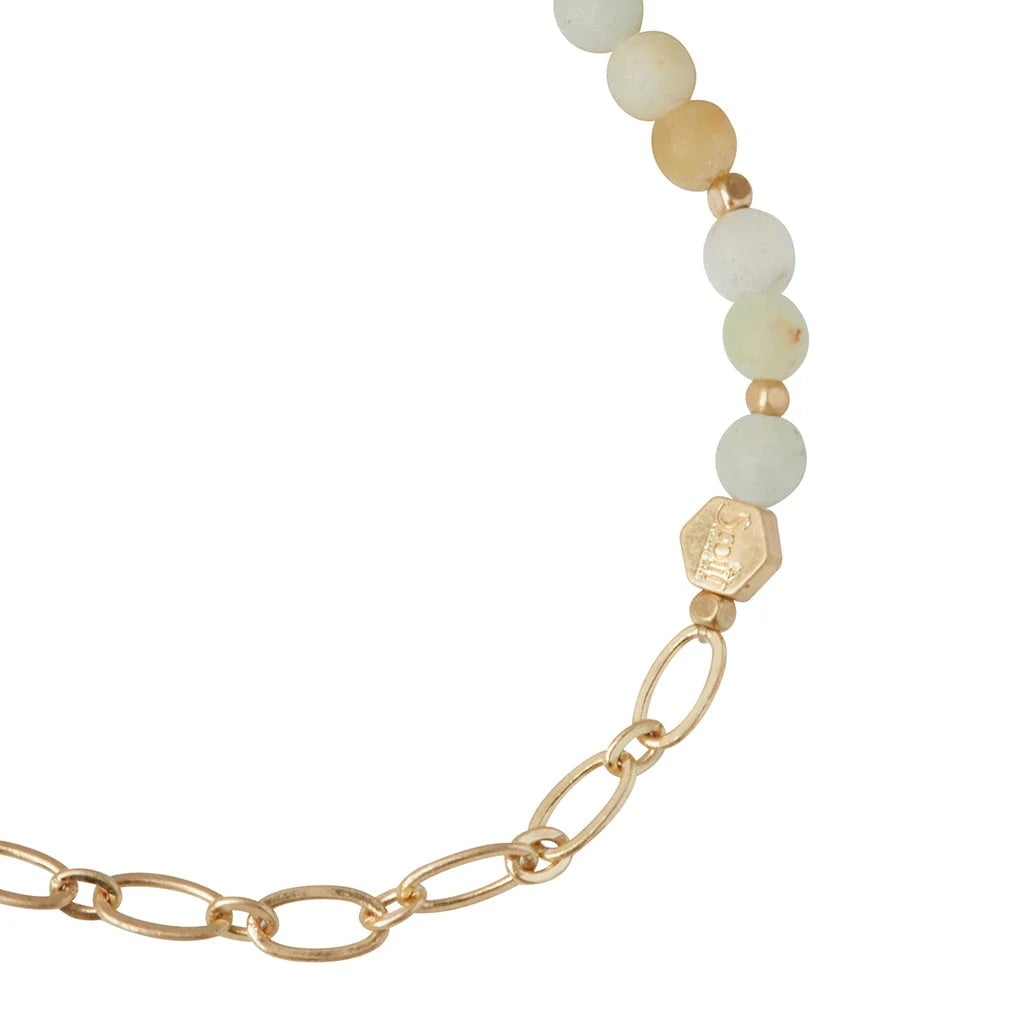 Mini Stone w/Chain Stacking Bracelet