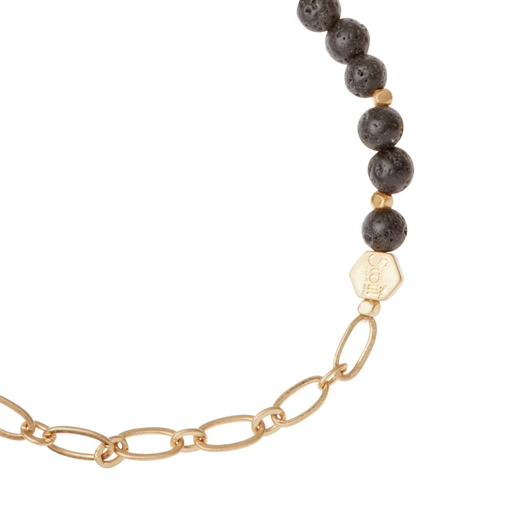 Mini Stone w/Chain Stacking Bracelet - Straight & Arrow Boutique