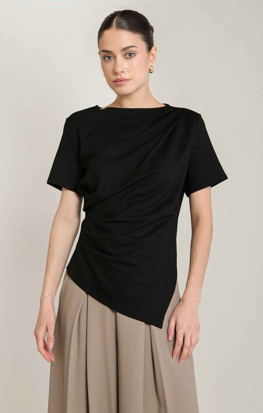 Sienna Draped Asymmetric Tee