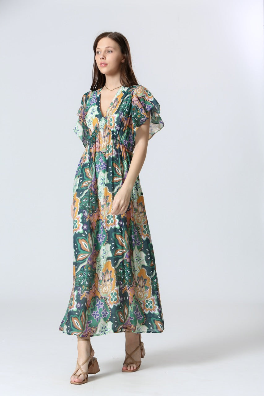 Vintage Elegance Maxi Dress