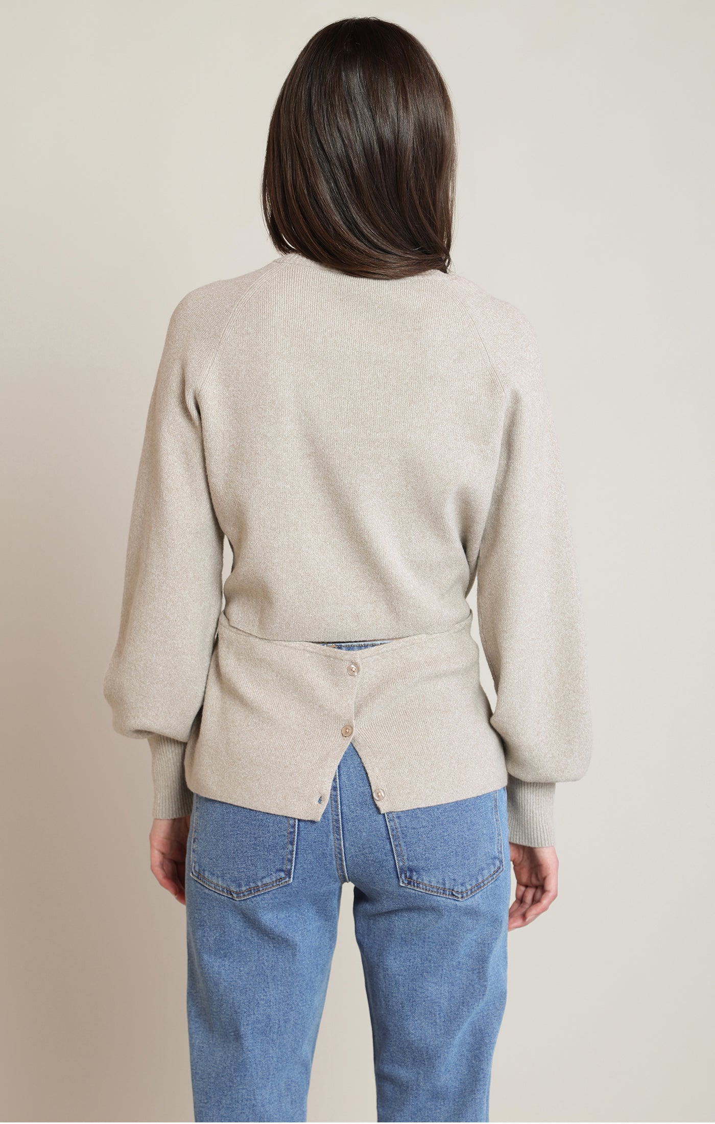 TIE NECK SWEATER
