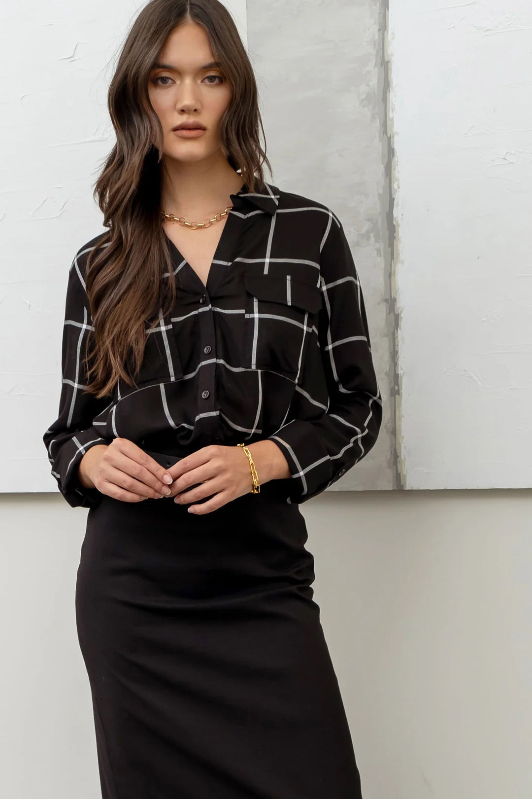 Holly Woven Button Up - Straight & Arrow Boutique