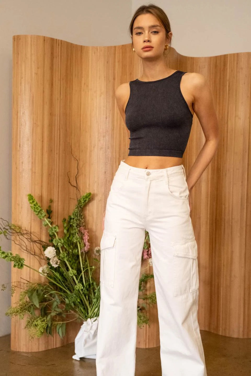 Washed Seamless Crop Tank - Straight & Arrow Boutique