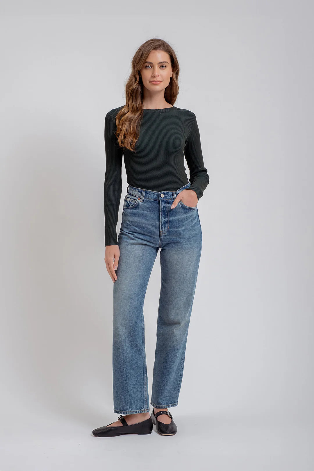 Inaya Ribbed Knit Top