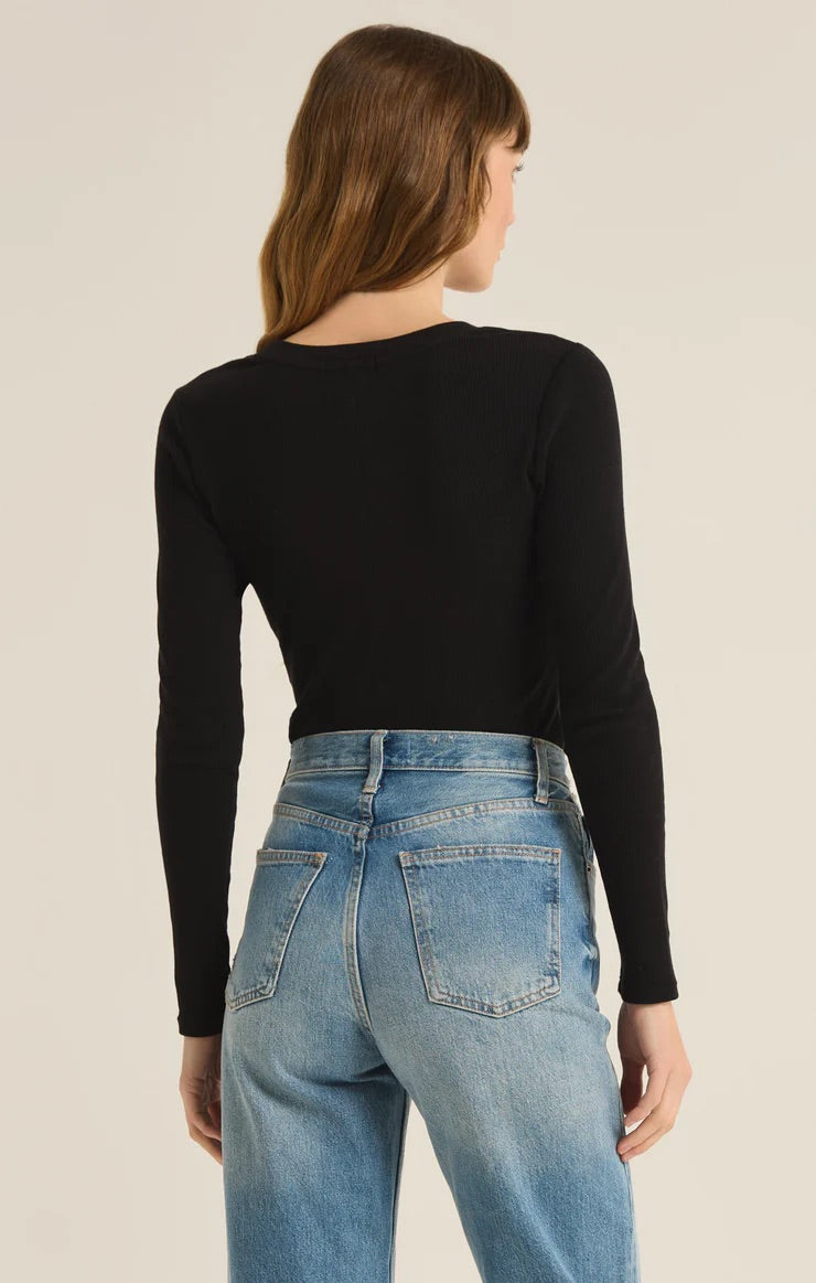 Sirena Rib Long Sleeve Tee - Straight & Arrow Boutique