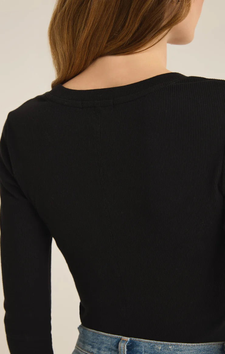 Sirena Rib Long Sleeve Tee - Straight & Arrow Boutique
