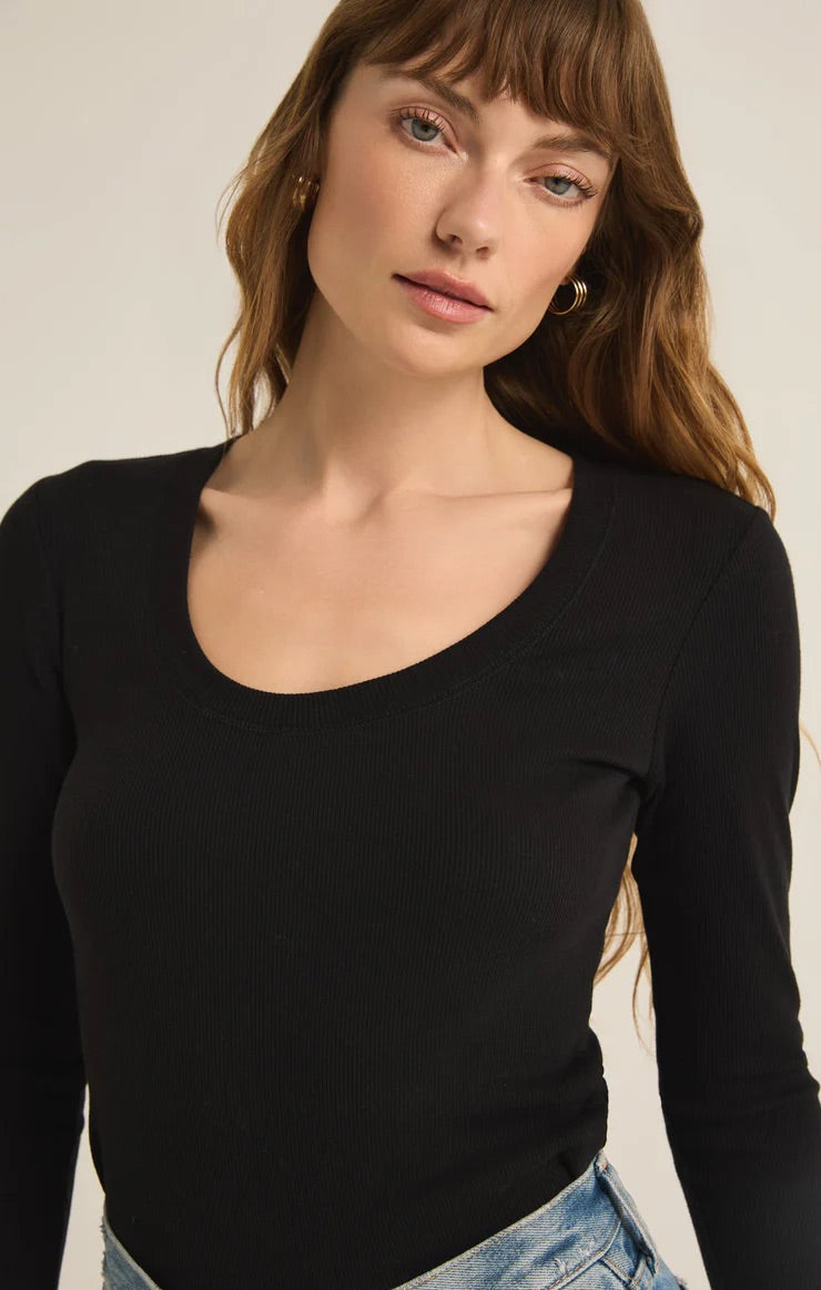 Sirena Rib Long Sleeve Tee - Straight & Arrow Boutique